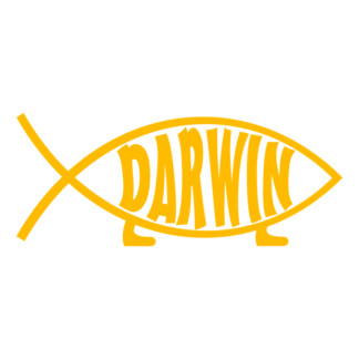 Darwin Fish Decal (Yellow)